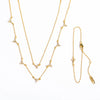 Necklace Stainless Steel Geometric Mixed Gem Inlay Real Gold Plating