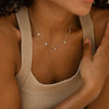 Necklace Stainless Steel Geometric Mixed Gem Inlay Real Gold Plating