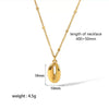 Necklace Stainless Steel Geometric Moon Key Pendant Electroplating Minimalist Style