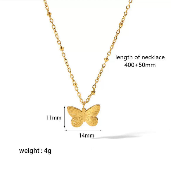 Necklace Stainless Steel Geometric Moon Key Pendant Electroplating Minimalist Style