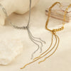 Necklace Stainless Steel Geometric Multilayered Tassel Curved Strips Stacked Electroplated