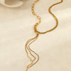 Necklace Stainless Steel Geometric Multilayered Tassel Curved Strips Stacked Electroplated