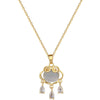 Necklace Stainless Steel Geometric Opal Lucky Lock Titanium Steel Chain For Women