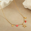 Necklace Stainless Steel Geometric Pattern Electroplating For Women Fashion Marine Style With Shell Starfish Pendant