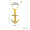 Necklace Stainless Steel Geometric Pirate Ship Anchor Pendant Electroplated Microinlaid Zircon Fashion