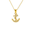 Necklace Stainless Steel Geometric Pirate Ship Anchor Pendant Electroplated Microinlaid Zircon Fashion