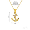 Necklace Stainless Steel Geometric Pirate Ship Anchor Pendant Electroplated Microinlaid Zircon Fashion
