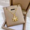 Necklace Stainless Steel Geometric Sea Star Pearl Light Luxury Elegant Gorgeous Unisex Titanium Steel Chain