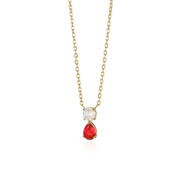 Necklace Stainless Steel Geometric Set With Diamonds Light Luxury Style