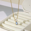 Necklace Stainless Steel Geometric Set With Diamonds Light Luxury Style