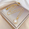 Necklace Stainless Steel Geometric Snowflake Copper Electroplating Women's