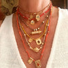 Necklace Stainless Steel Geometric Tassel Palm Riceshaped Zircon Multipendant Electroplating