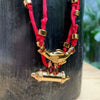 Necklace Stainless Steel Geometric Tassel Palm Riceshaped Zircon Multipendant Electroplating