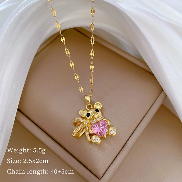 Necklace Stainless Steel Geometric Titanium Steel Copper Light Luxury Elegant Gorgeous Allmatch Clavicle Chain Unisex