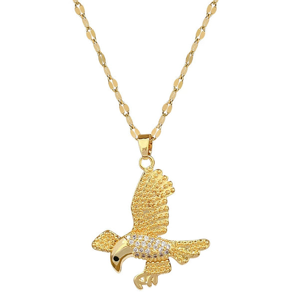 Necklace Stainless Steel Geometric Titanium Steel Eagle Dive Light Luxury Gorgeous Diamond Unisex