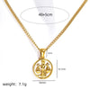 Necklace Stainless Steel Geometric Twelve Constellations Coin O Shaped Chain Vacuum Plated 18K Gold Color Preservation Old Money Style Unisex