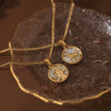 Necklace Stainless Steel Geometric Twelve Constellations Coin O Shaped Chain Vacuum Plated 18K Gold Color Preservation Old Money Style Unisex