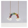 Necklace Stainless Steel Geometric U Shaped Rainbow Natural Baroque Pearl Multi Pendant Electroplating