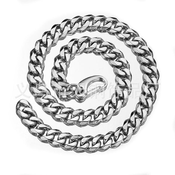 Necklace Stainless Steel Geometric Vacuum Plated Polished Hip Hop Style For Men