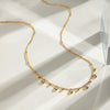 Necklace Stainless Steel Geometric White Round Zircon Pendant Electroplating Design Women's