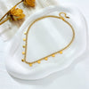 Necklace Stainless Steel Glossy Disc Pendant Diamond Rhinestone Fashionable Light Luxury Highend Nonfading