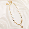 Necklace Stainless Steel Gold Plated Handmade Geometric Round Pendant Clavicle Chain For Women