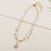 Necklace Stainless Steel Gold Plated Handmade Geometric Round Pendant Clavicle Chain For Women