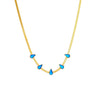 Necklace Stainless Steel Goldplated Geometric Mixed Gem Inlay Snake Bone Chain For Women
