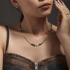 Necklace Stainless Steel Green Aventurine Geometric Light Luxury Electroplating