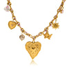 Necklace Stainless Steel Heart Bow Electroplating For Women Retro Layered Versatile Ins Style