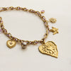Necklace Stainless Steel Heart Bow Electroplating For Women Retro Layered Versatile Ins Style