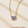 Necklace Stainless Steel Heart Drop Geometric Shape Simple Style Electroplating Women's