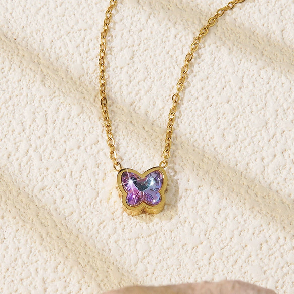 Necklace Stainless Steel Heart Drop Geometric Shape Simple Style Electroplating Women's