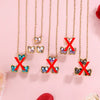 Necklace Stainless Steel Heart Drop Geometric Shape Simple Style Electroplating Women's
