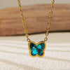 Necklace Stainless Steel Heart Drop Geometric Shape Simple Style Electroplating Women's