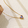 Necklace Stainless Steel Heart Drop Geometric Shape Simple Style Electroplating Women's