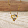 Necklace Stainless Steel Heart Drop Geometric Shape Simple Style Electroplating Women's
