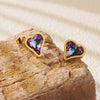 Necklace Stainless Steel Heart Drop Geometric Shape Simple Style Electroplating Women's