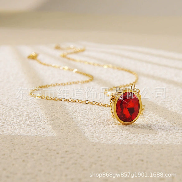Necklace Stainless Steel Heart Drop Geometric Shape Simple Style Electroplating Women's