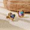 Necklace Stainless Steel Heart Drop Geometric Shape Simple Style Electroplating Women's