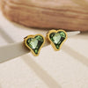 Necklace Stainless Steel Heart Drop Geometric Shape Simple Style Electroplating Women's