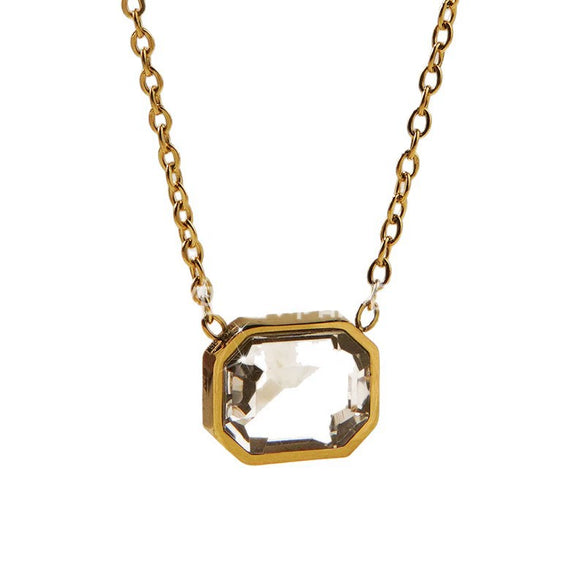 Necklace Stainless Steel Heart Drop Geometric Shape Simple Style Electroplating Women's