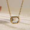 Necklace Stainless Steel Heart Drop Geometric Shape Simple Style Electroplating Women's