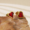 Necklace Stainless Steel Heart Drop Geometric Shape Simple Style Electroplating Women's