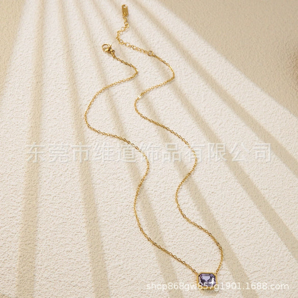 Necklace Stainless Steel Heart Drop Geometric Shape Simple Style Electroplating Women's