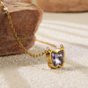 Necklace Stainless Steel Heart Drop Geometric Shape Simple Style Electroplating Women's