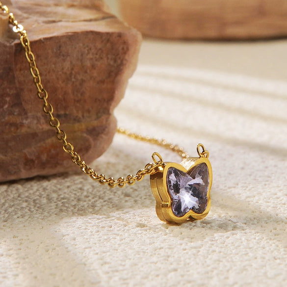 Necklace Stainless Steel Heart Drop Geometric Shape Simple Style Electroplating Women's