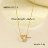 Necklace Stainless Steel Heart Inlaid With Zircon 18K Gold Plated