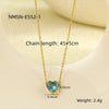 Necklace Stainless Steel Heart Inlaid With Zircon 18K Gold Plated