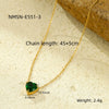 Necklace Stainless Steel Heart Inlaid With Zircon 18K Gold Plated